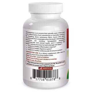 Foto 2 | Foto 2 | Suplemento Best Naturals Serrapeptase 40000 SPU 180 Cápsulas - Venta Internacional