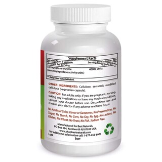 Foto 3 | Foto 3 | Suplemento Best Naturals Serrapeptase 40000 SPU 180 Cápsulas - Venta Internacional