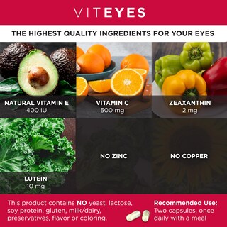 Foto 3 | Foto 3 | Suplementos Viteyes Areds 2 Soporte Macular sin Zinc 60 Unidades - Venta Internacional