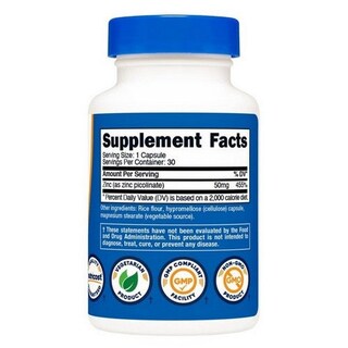 Foto 2 | Foto 2 | Suplemento Nutricost Picolinato De Zinc 50 Mg 30 Cápsulas - Venta Internacional.