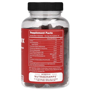 Foto 2 | Foto 2 | Suplemento Nutrachamps B Complex Raspberry 60 Gomitas Veganas - Venta Internacional.