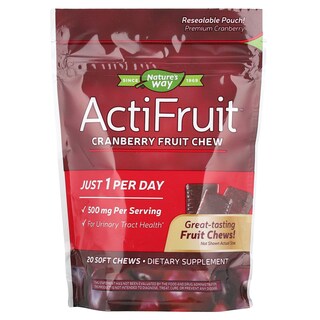 Foto 1 | Foto 1 | Suplemento Nature's Way Actifruit Con Arándanos Rojos 500 Mg 20 Comprimidos Masticables - Venta Internacional.