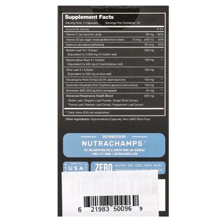 Foto 2 | Foto 2 | Suplemento Nutrachamps Lung Detox & Cleanse 60 Cápsulas Veganas - Venta Internacional.