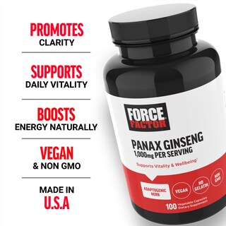 Foto 2 | Foto 2 | Suplemento Force Factor Panax Ginseng 100 Cápsulas - Venta Internacional.