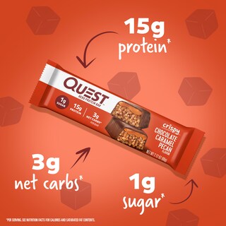 Foto 2 | Foto 2 | Protein Bar Quest Nutrition Chocolate Crujiente Caramelo Y Nueces - Venta Internacional.