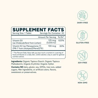 Foto 6 | Foto 6 | Suplemento Ora De Vitamina D3 Orgánica 5000 Ui + K2 30 Tabletas - Venta Internacional.