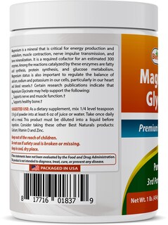 Foto 6 | Foto 6 | Glicinato De Magnesio En Polvo Best Naturals 454 G 605 Porciones - Venta Internacional.