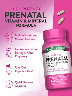 Foto 5 | Foto 5 | Vitaminas Prenatales Nature's Truth 60 Cápsulas De Ácido Fólico - Venta Internacional.