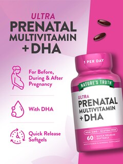 Foto 5 | Foto 5 | Vitaminas Prenatales Nature's Truth Con Dha Y Ácido Fólico 60 Cápsulas Blandas - Venta Internacional.