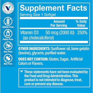 Foto 3 | Foto 3 | Complementa La Vitamina D3 De The Vitamin Shoppe Con 2000 Ui Y 200 Cápsulas Blandas - Venta Internacional.