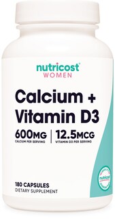 Foto 1 | Foto 1 | Suplemento Nutricost Calcio 600 Mg Más Vitamina D3 12 5 Mcg 180 Cápsulas - Venta Internacional.