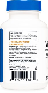 Foto 4 | Foto 4 | Suplemento Nutricost De Vitamina B2 (riboflavina) 100 Mg 120 Cápsulas - Venta Internacional.