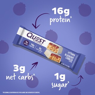 Foto 2 | Foto 2 | Tarta Crujiente De Arándanos Protein Bar Quest Nutrition 12 X 16 G - Venta Internacional.