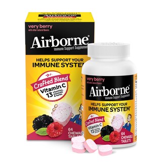 Foto 1 | Foto 1 | Suplemento Airborne Berry 1000 mg 64 Tabletas Masticables - Venta Internacional