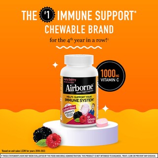 Foto 2 | Foto 2 | Suplemento Airborne Berry 1000 mg 64 Tabletas Masticables - Venta Internacional