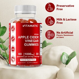 Foto 3 | Foto 3 | Gomitas de Vinagre de Sidra de Manzana Vitamatic 1000 mg 60 Veganas - Venta Internacional