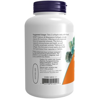 Foto 3 | Foto 3 | Suplemento Now Foods Calcio y Magnesio Vitamina D-3 120 Cápsulas - Venta Internacional