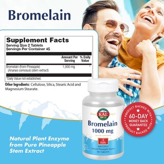 Foto 3 | Foto 3 | Suplemento Kal de Bromelina 1000 Mg 90 Tabletas - Venta Internacional