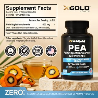 Foto 2 | Foto 2 | Suplemento X Gold Health Palmitoiletanolamida Pea 600 Mg - Venta Internacional.
