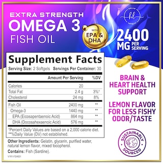 Foto 2 | Foto 2 | Suplemento De Aceite De Pescado Con Omega 3 ¡hola Cariño! 2400 Mg 60 Cápsulas Blandas - Venta Internacional.