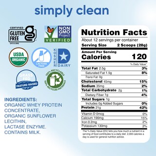 Foto 2 | Foto 2 | Proteína en Polvo Simply Tera's Organic Whey 340 G - Venta Internacional