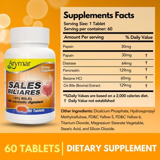 Foto 4 | Foto 4 | Suplemento Arymar Sales Bilis Bilis de Buey con Enzimas Digestivas - Venta Internacional