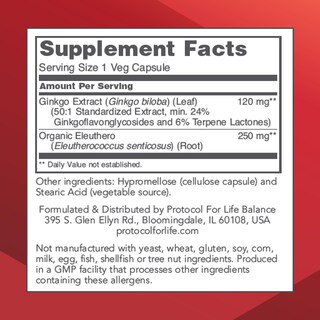 Foto 2 | Foto 2 | Suplemento Protocol For Life Balance Ginkgo Biloba 100 Capsulas - Venta Internacional