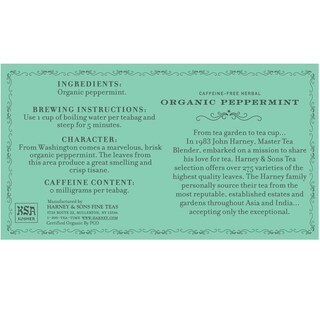 Foto 3 | Foto 3 | Menta Orgánica Tea Harney & Sons 50 G (50 Bolsitas De Té) - Venta Internacional.