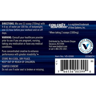 Foto 3 | Foto 3 | Suplemento Bodytech Creatina Hcl En Polvo 45 G/60 Porciones - Venta Internacional.