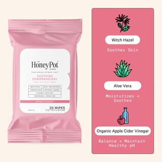 Foto 2 | Foto 2 | Toallitas Femeninas Y Para Hemorroides The Honey Pot Company 20 Unidades - Venta Internacional.