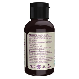 Foto 3 | Foto 3 | Chocolate Líquido Orgánico Con Fruta De Monje Edulcorante Now Foods 50 Ml - Venta Internacional.