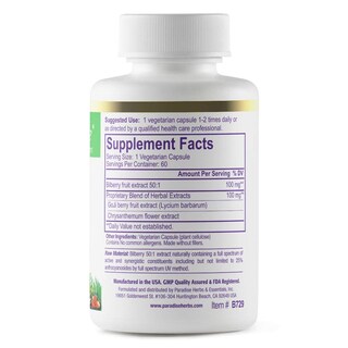 Foto 2 | Foto 2 | Suplementos Paradise Herbs Bilberry Con Goji Y Crisantemo - Venta Internacional.