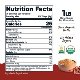 Foto 2 | Foto 2 | Azúcar De Dátil Orgánico Nutricost 454 G Orgánico Del Usda Vegano - Venta Internacional.