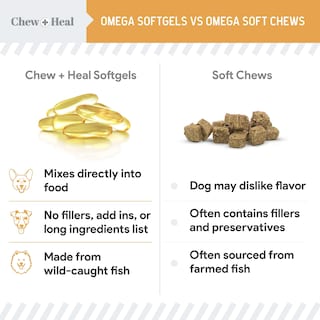 Foto 6 | Foto 6 | Suplemento De Aceite De Pescado Chew + Heal Omega 3 1000 Mg Para Perros 180 Cápsulas De Gelatina Blanda - Venta Internacional.