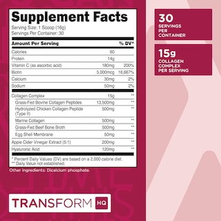Foto 2 | Foto 2 | Suplemento Transformhq Beauty Collagen 30 Porciones Sin Sabor - Venta Internacional.
