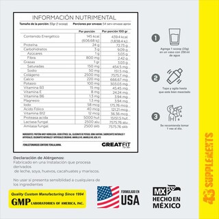 Foto 3 | Foto 3 | Proteína Hidrolizada Great Fit 43 Supplements 1 kg