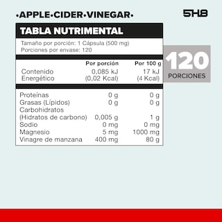 Foto 2 | Foto 2 | 5h8 Apple Cider Vinegar 120 Caps