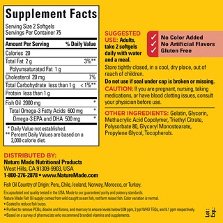 Foto 5 | Foto 5 | Suplemento De Aceite De Pescado Nature Made Burp Less 1000 Mg 150 Cápsulas Blandas - Venta Internacional.