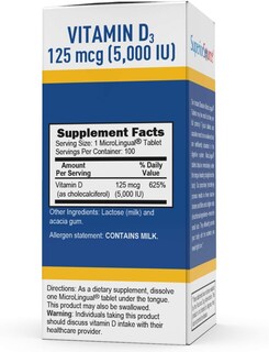 Foto 4 | Foto 4 | Vitamina D3 5000 Ui Comprimidos Microlinguales De Fuente Superior 100 Unidades - Venta Internacional.