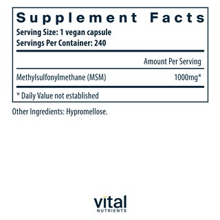 Foto 2 | Foto 2 | Suplemento Vital Nutrients Msm 1000 Mg 240 Cápsulas - Venta Internacional.