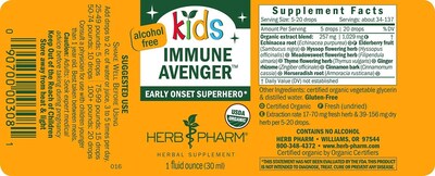 Foto 2 | Foto 2 | Fórmula Herbaria Immune Avenger De Herb Pharm Kids Certificada Como Orgánica Sin Alcohol 30 Ml - Venta Internacional.