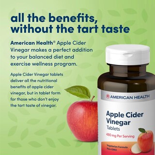 Foto 3 | Foto 3 | Suplemento American Health Vinagre De Sidra De Manzana 200 Tabletas - Venta Internacional.