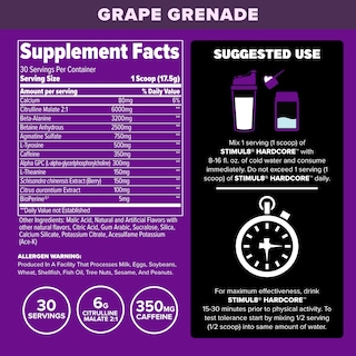 Foto 2 | Foto 2 | Suplemento Finaflex Stimul8 Hardcore Grape Grenade 30 Porciones - Venta Internacional.