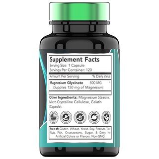 Foto 2 | Foto 2 | Suplemento De Glicinato De Magnesio Tn Vitamins 500 Mg 120 Cápsulas - Venta Internacional.