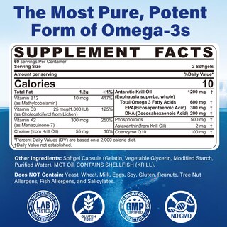 Foto 2 | Foto 2 | Suplemento De Aceite De Krill Antártico Neviss 1200 Mg De Omega 3 120 Cápsulas Blandas - Venta Internacional.