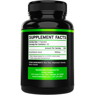 Foto 2 | Foto 2 | Suplemento De Ácido Araquidónico Dorado Nutrition 1500 Mg 150 Cápsulas - Venta Internacional.