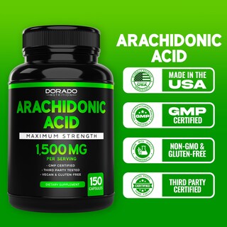 Foto 5 | Foto 5 | Suplemento De Ácido Araquidónico Dorado Nutrition 1500 Mg 150 Cápsulas - Venta Internacional.