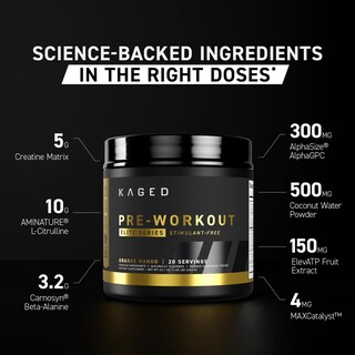 Foto 4 | Foto 4 | Polvo Pre-workout Kaged Pre-workout Elite Stim-free 650 G - Venta Internacional.