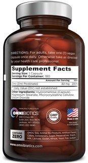 Foto 2 | Foto 2 | Suplemento Omnibiotics De Picolinato De Zinc 30 Mg 180 Cápsulas Veganas - Venta Internacional.