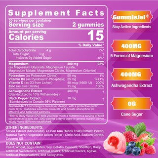 Foto 2 | Foto 2 | Gomitas De Magnesio Neviss Sin Azúcar De 400 Mg Con Ashwagandha Paquete De 2 - Venta Internacional.